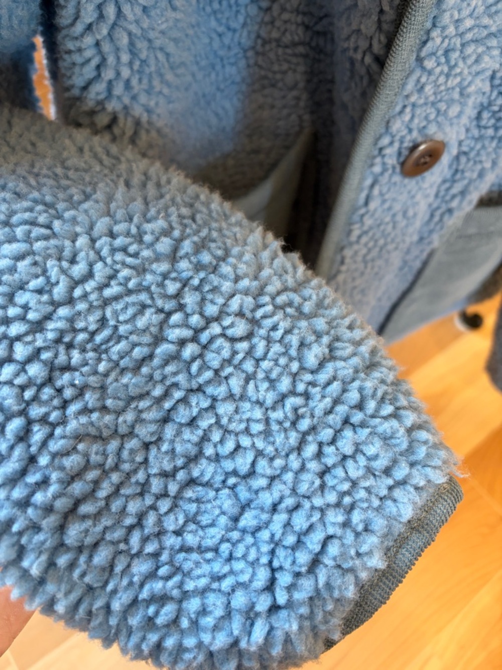 Alex Mill Light Blue Sherpa Button-Up Jacket - Picture 3 of 5
